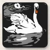 Viktorianische Holzschnitzschwäne im Untersetzer (Vorderseite)