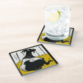 Viktorianische Holzschnitztiere Glasuntersetzer (Schrägansicht)