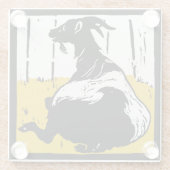 Viktorianische Holzschnitztiere Glasuntersetzer (Rückseite)