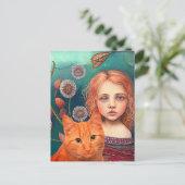 VIKTORIANISCHE HÜBSCHE KLEINE MÄDCHEN- UND GINGER POSTKARTE (Stehend Vorderseite)