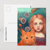 VIKTORIANISCHE HÜBSCHE KLEINE MÄDCHEN- UND GINGER POSTKARTE (Vorne/Hinten)