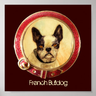 VIKTORIANISCHE HUND-MINIATURPORTRAITS Französische Poster