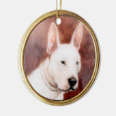VIKTORIANISCHE Hundekörner, Bull Terrier Keramik Ornament (Links)