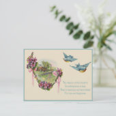 Viktorianische Hütte Bluebird Mother Day Card Postkarte (Stehend Vorderseite)