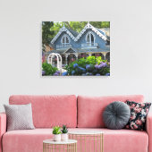 Viktorianische Hütte in Blue - Martha's Vineyard Leinwanddruck (Insitu (Wohnzimmer))