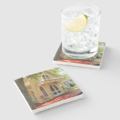 Viktorianische Hütte in der Sonne - Martha's Viney Steinuntersetzer (Seitenansicht)