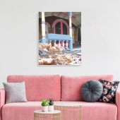 Viktorianische Hütte in Snow - Martha's Vineyard Leinwanddruck (Insitu (Wohnzimmer))