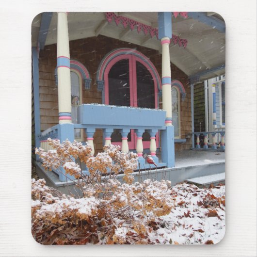 Viktorianische Hütte in Snow - Martha's Vineyard Mousepad (Vorne)