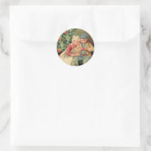 Viktorianische Illustration auf Weihnachtskarten Runder Aufkleber (Tasche)