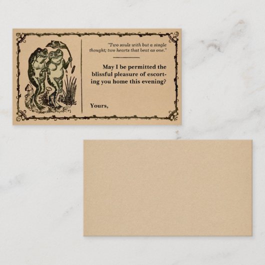 Viktorianische, individuell anpassbare Frog-Acquai Visitenkarte (Vorne/Hinten)