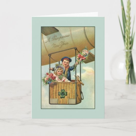 Viktorianische irische Neujahrskarte Feiertagskarte (Vorderseite)