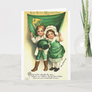 Viktorianische Irish Children St. Patrick's Day Ca Karte