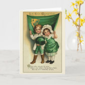 Viktorianische Irish Children St. Patrick's Day Ca Karte (Gelbe Blume)