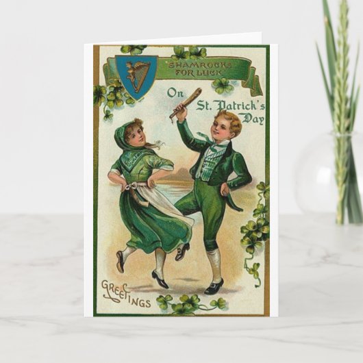 Viktorianische Irish Jig St. Patrick's Day Card Karte (Vorderseite)