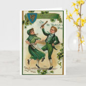 Viktorianische Irish Jig St. Patrick's Day Card Karte (Gelbe Blume)