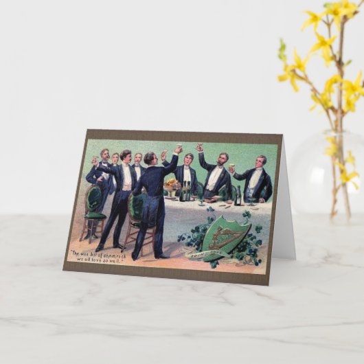 Viktorianische Irish Toast St. Patrick's Day Card Karte (Gelbe Blume)