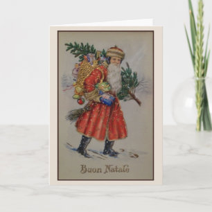 Viktorianische italienische WeihnachtenBuon Natale Feiertagskarte
