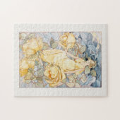 Viktorianische Jugendstil-Gelbe Blume Fairy Puzzle (Horizontal)
