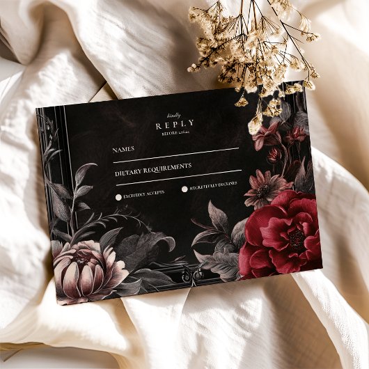 Viktorianische Jugendstil-Hochzeit RSVP Karte