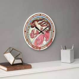 Viktorianische Jugendstil-Tänzerin von Alfons Much Große Wanduhr