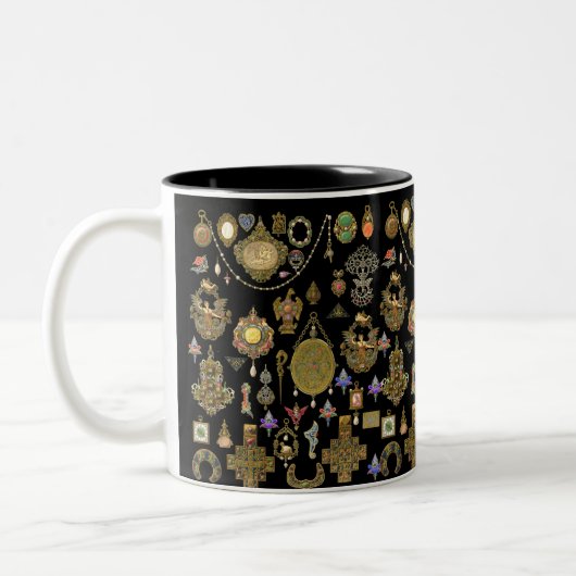 Viktorianische, Jugendstil- und Deko-Schmuckkunst Zweifarbige Tasse (Links)