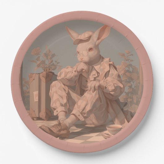 Viktorianische Kaninchenwaagen, Frühjahr Pappteller (Vorderseite)