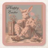 Viktorianische Kaninchenwache, Kaninchenjunge, Frü Rechteckiger Pappuntersetzer (Vorderseite)