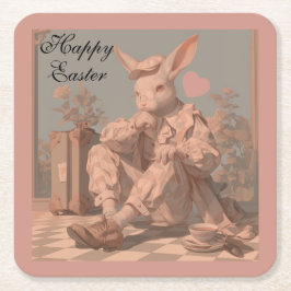 Viktorianische Kaninchenwache, Kaninchenjunge, Frü Rechteckiger Pappuntersetzer