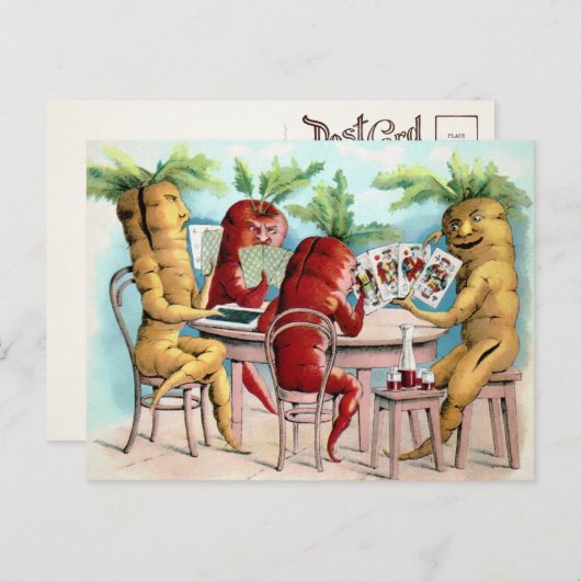 Viktorianische Karotten Kartenspielen Postkarte (Vorne/Hinten)