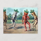 Viktorianische Karotten spielen Hockey Postkarte (Vorderseite)