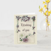 Viktorianische Karte "Denken Sie an Sie" (Gelbe Blume)