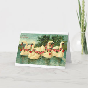 Viktorianische Karte Schwänevalentines Tages