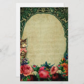 Viktorianische Katz- und Notenmusik Rose Vintag Briefpapier (Vorne/Hinten)