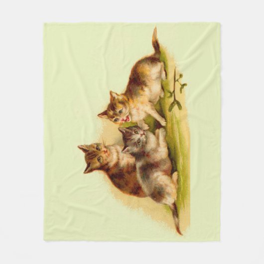 Viktorianische Kätzchen Fleecedecke (Vorderseite)