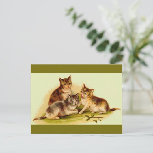 Viktorianische Kätzchen Postkarte (Stehend Vorderseite)