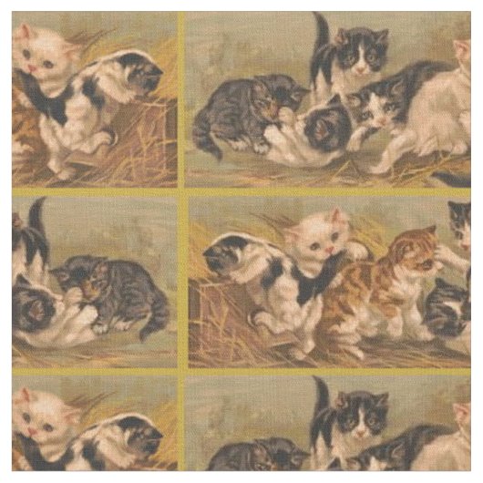 Viktorianische Kätzchen Stoff (Nahaufnahme)