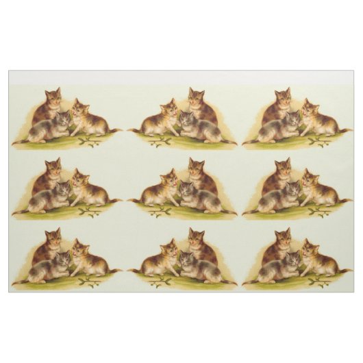 Viktorianische Kätzchen Stoff (Fat Quarter (45,7 x 55,9 cm))