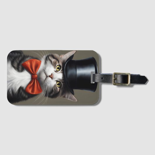 Viktorianische Katze Gepäckanhänger (Vorderseite (Horizontal))