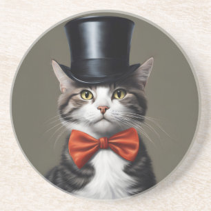 Viktorianische Katze Getränkeuntersetzer