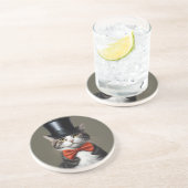 Viktorianische Katze Getränkeuntersetzer (Seite)