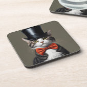 Viktorianische Katze Getränkeuntersetzer (Linke Seite)