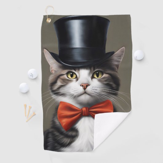 Viktorianische Katze Golfhandtuch (Insitu)