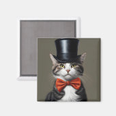 Viktorianische Katze Magnet (Vorderseite/Rückseite)