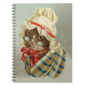 Viktorianische Katze mit Brillen-Spiral-Notebook Notizblock (Vorderseite)