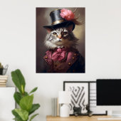 Viktorianische Katze Poster (Heimbüro)