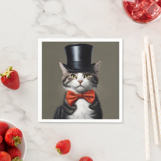 Viktorianische Katze Serviette (Beispiel)