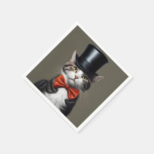 Viktorianische Katze Serviette (Ecke)