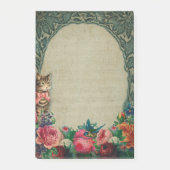 Viktorianische Katzen und Blume Post-it Klebezettel (Vorderseite)