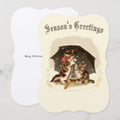 Viktorianische Katzen und Regenschirme Feiertagskarte (Vorne/Hinten)