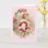 Viktorianische Kind-Note-Karte Karte (Gelbe Blume)